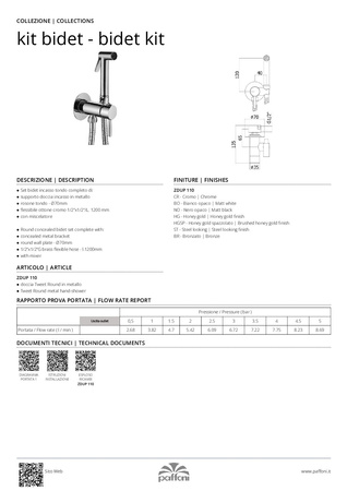Bateria bidetowa podtynkowa z uchwytem-Paffoni/kolekcja Light