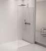 ARCHITEX zestaw do mocowania szkła podłoga-ściana-suft z listwą spadkową, 1615x2105mm, prawy, polerowany aluminium