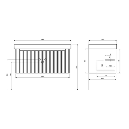 NELIO STRIP szafka umywalkowa 96,5x44x49cm, carina