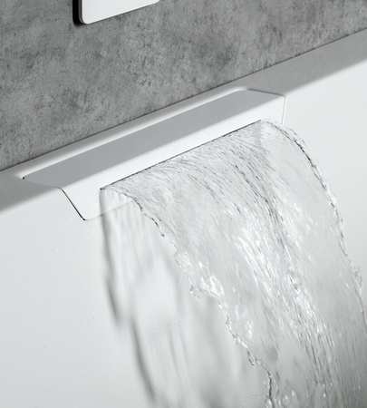 CASCATA wanna z hydromasażem, 185x85x45cm, kaskada biała, Attraction Hydro-Air, chrom