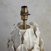Layered Leaf Table Lamp Base Ivory Crackle Large