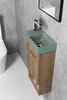 PICCOLINO umywalka betonowa, 30,8x17cm, bateria z lewej strony, zielony mat