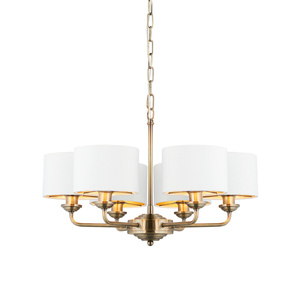 Highclere 6 Pendant Light Antique Brass 500-1855mm