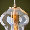 Kelda Shaped Pendant Satin Brass Champagne