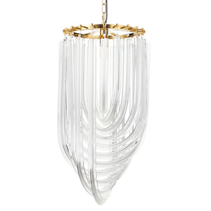 Lampa wisząca WAVE złota 60 cm kryształowa