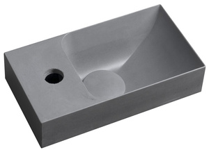PICCOLINO umywalka betonowa, 30,8x17cm, bateria z lewej strony, szary mat