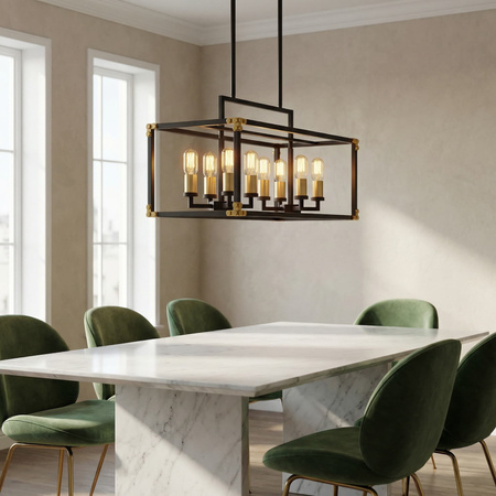 LAMPA WISZĄCA LOFT CZARNO-MOSIĘŻNA WALDORF W8