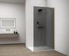 ESCA GOLD MATT jednoczęściowa kabina przysznicowa Walk-In, montaż przy ścianie, szkło dymione, 1100 mm