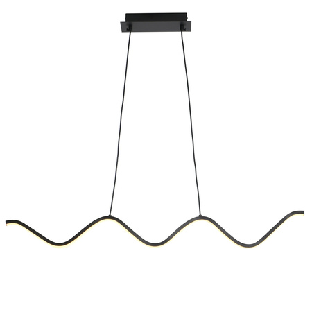 Lampa wisząca ZIGZAG 90 cm - LED, czarna, falista listwa