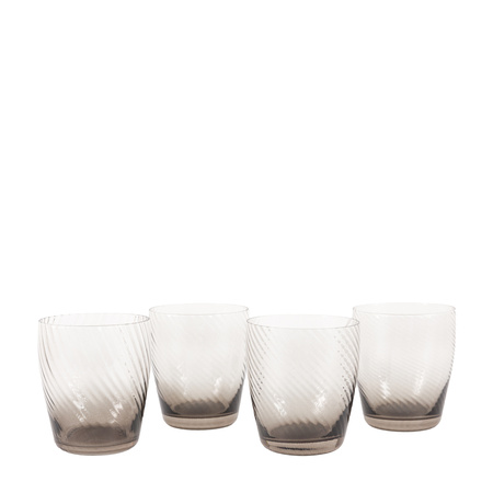 Swirl Tumbler Glass Smoked Grey (4pk) 85x85x97mm