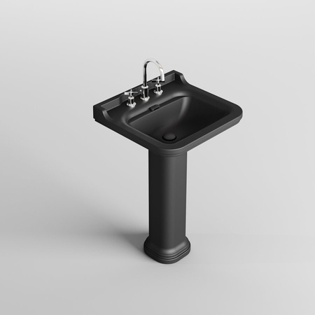 WALDORF uniwersalny postument do umywalek 60,80cm, czarny mat