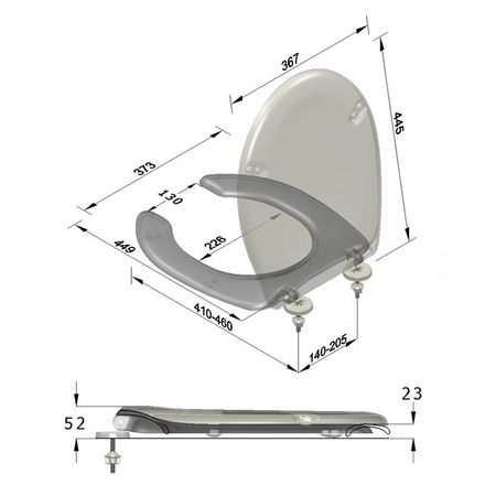 HANDICAP deska WC dla niepełnosprawnych, biały
