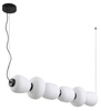 Lampa wisząca BRILLA-6, 125 cm - LED, czarny stelaż, nieregularne białe kule