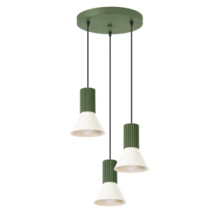 Lampa wisząca ESTRIA 3P beżowa/zielona oliwka
