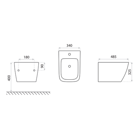Bidet wiszący Lago Grey