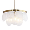 Lampa wisząca AURORA 60 cm - żyrandol mosiężny, szklany