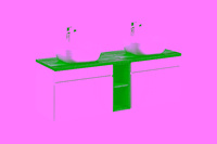 Zestaw meblowy 180cm z blatem i 2 umywalkami nablatowymi Smile