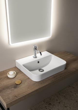 SOTT AQUA umywalka wpuszczana w blat, 48x42cm, biała