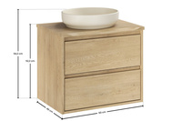 Zestaw meblowy 60cm z blatem i umywalką nablatową River