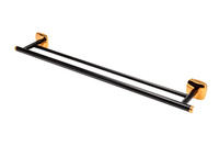 MERIDA wieszak ręcznik, podwójny, rose gold/black