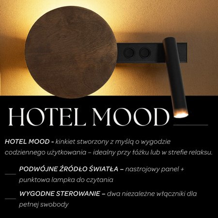 HOTEL MOOD kinkiet A czarny/brąz