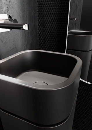 HAKO umywalka ceramiczna nablatowa, 30x30 cm, czarny mat