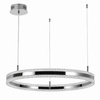 Lampa wisząca ARKADIA LED 80 cm - tytanowa z kryształowym pierścieniem