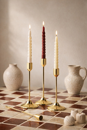 Zestaw 3 świeczników SHP SPLEND złoty