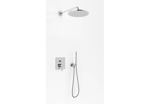 GIXS Chrom zestaw prysznicowy z deszczownicą 40cm i słuchawką