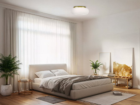 NOWOCZESNA LAMPA SUFITOWA PLAFON BIAŁO-ZŁOTY BIANTE D28