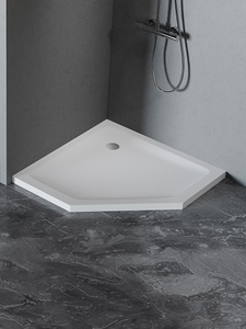 Brodzik MILD SATIN akrylowy pięciokątny 90x90x4,5 biały