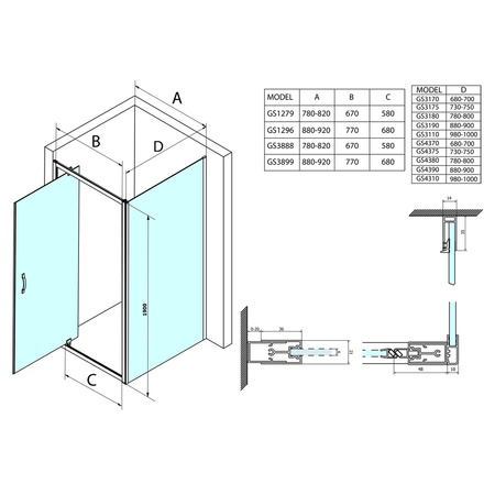 SIGMA SIMPLY kabina prysznicowa 900x900mm, drzwi obrotowe, L/P, szkło czyste
