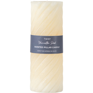 Świeca walcowa o zapachu waniliowym Twist Ivory (2 szt.) D75x200 mm