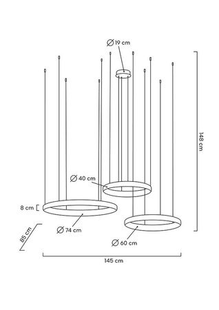 MOOSEE lampa wisząca LIBERTY 3A złota