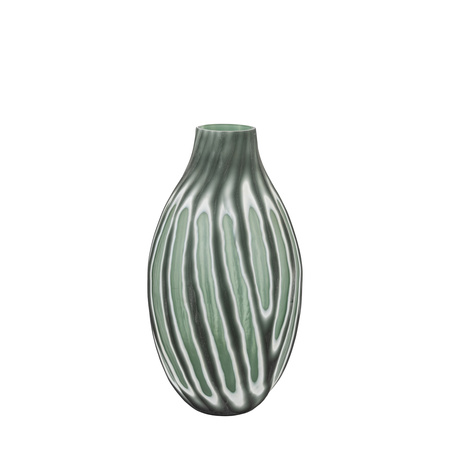 Morella Swirl Hand Carved Glass Vase Sage 440mm