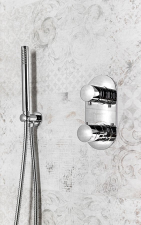 Przyłącze kątowe z uchwytem prysznica, chrom