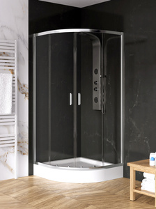 Kabina SUVIA z brodzikiem i syfonem półokrągła R55 90x90x201 szkło czyste 5mm