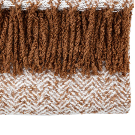 Herringbone Faux Mohair Throw Tan 1300x1800mm