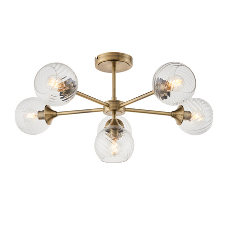 Allegra 6 Ceiling Light Antique Brass