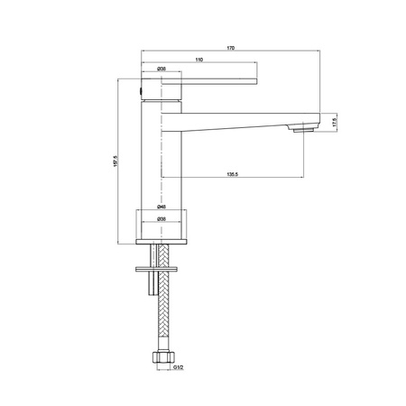 Bateria umywalkowa Cetus Matt Black