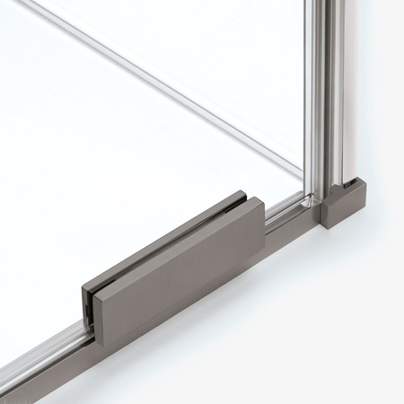 Kabina prysznicowa SMART GUNMETAL BRUSHED 1D walk-in U 100x200 szkło czyste 8mm Active Shield 2.0