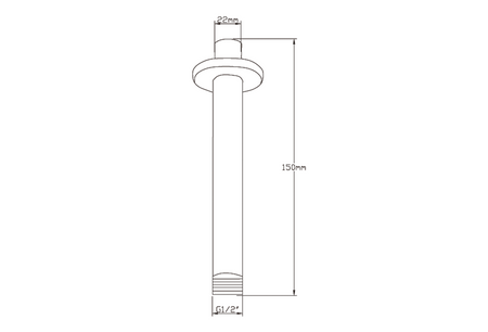 Ramię prysznicowe, okrągły,150mm, chrom