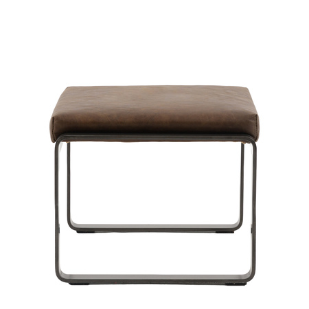 Fabien Footstool Brown Leather 500x430x360mm