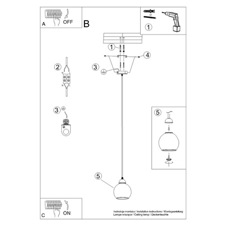 Lampa wisząca ALINO 1 czarna