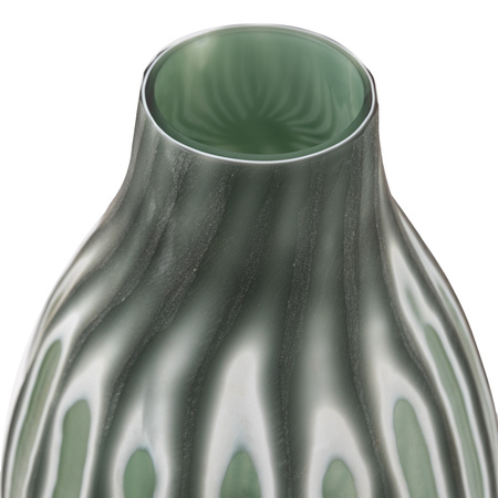 Morella Swirl Hand Carved Glass Vase Sage 440mm