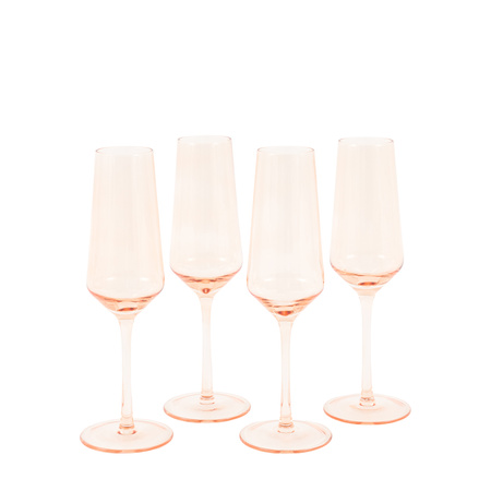 Flute Glass Amber (4pk) 74x74x230mm