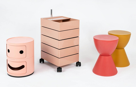 Stołek TAMBURO pastelowy imbir  - polipropylen