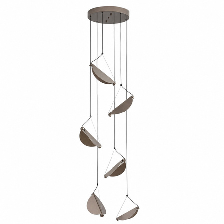 Lampa wisząca NAMI-6 - LED, szary szczotkowany, do wysokich pomieszczeń