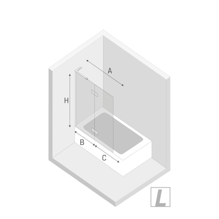 Parawan nawannowy NESTA COPPER BRUSHED 1D L 120x150 czyste 6mm Active Shield 2.0 - WSPORNIK KĄTOWY