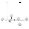 Lampa wisząca MODERNO DUO 100 cm -czarna z białymi kloszami